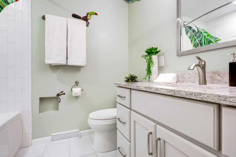 Lancaster Bathroom Remodel with cream vanity