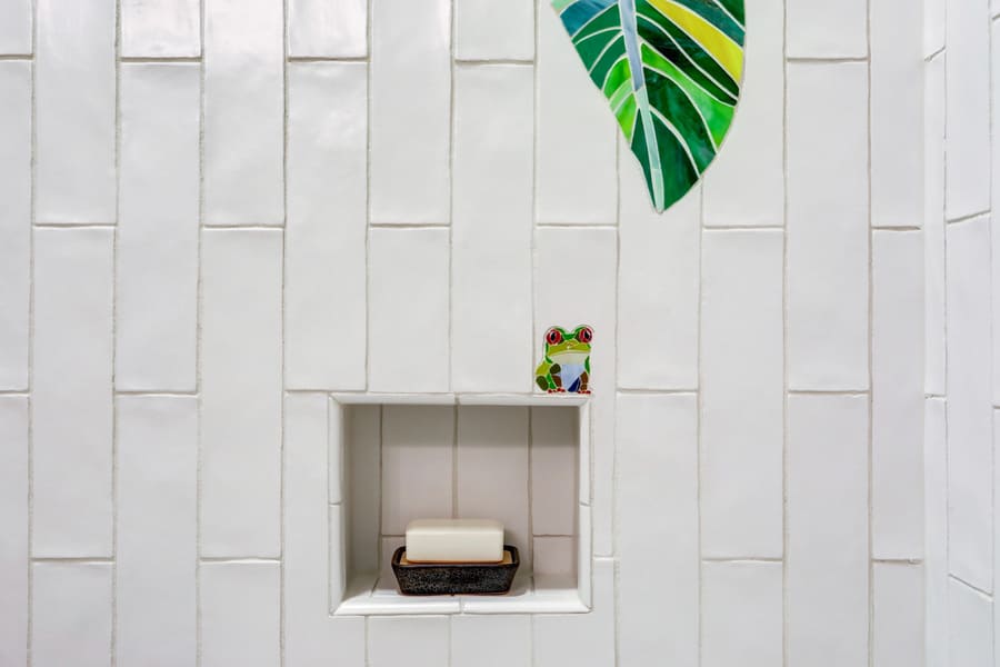 Lancaster Bathroom Remodel with mosaic tile art