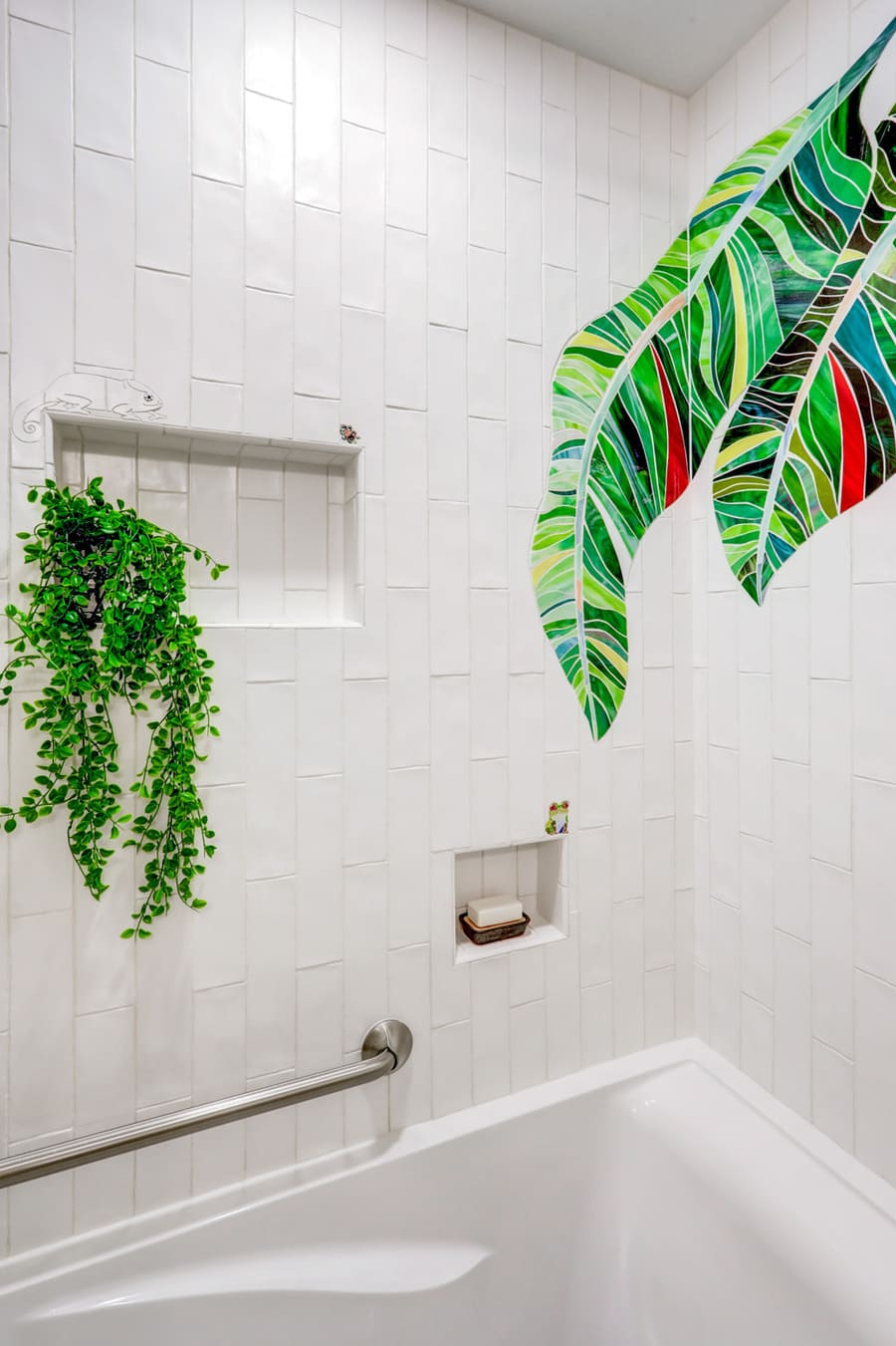 Lancaster Bathroom Remodel with custom mosaic tile