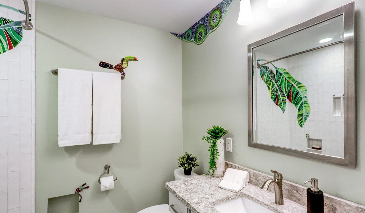 unique bathroom remodel in Lancaster Pa with mosaic art