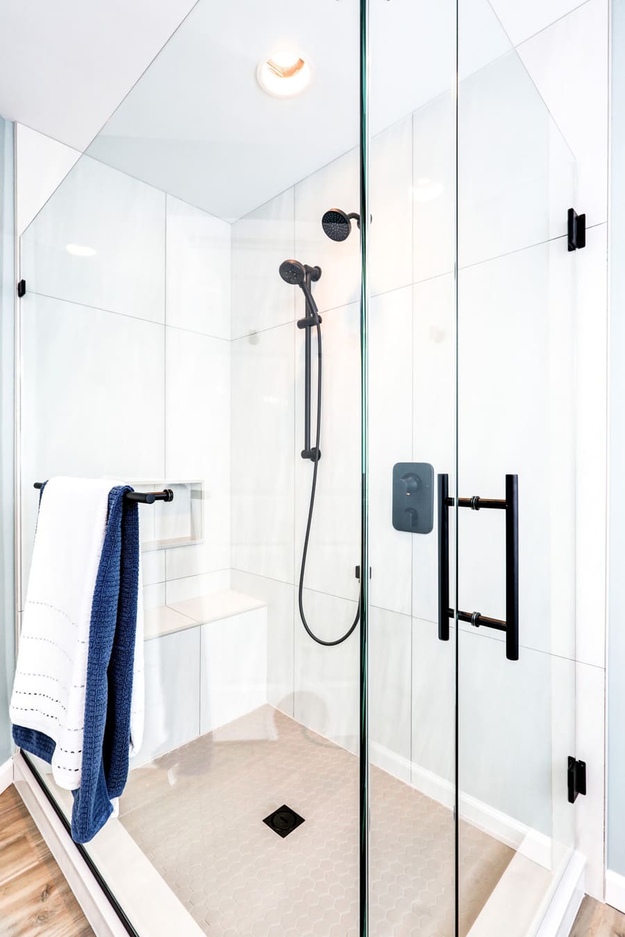 Lititz Primary Bathroom Remodel glass surround shower