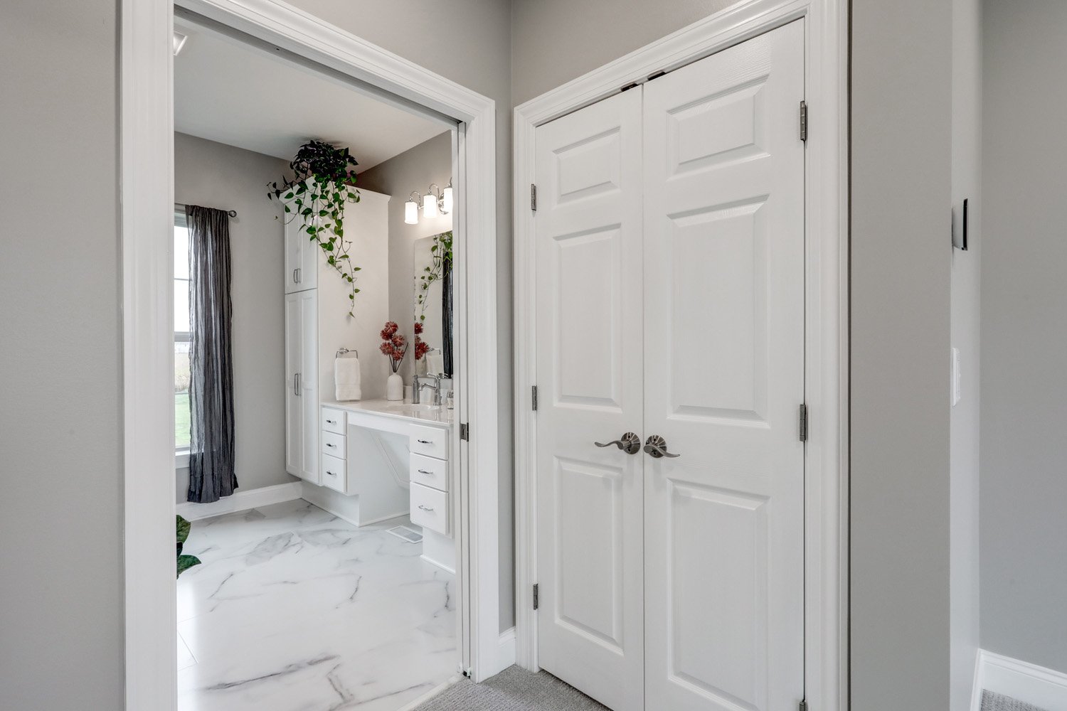 Lebanon Aging in Place Guest Suite Remodel with storage closet and pocket door