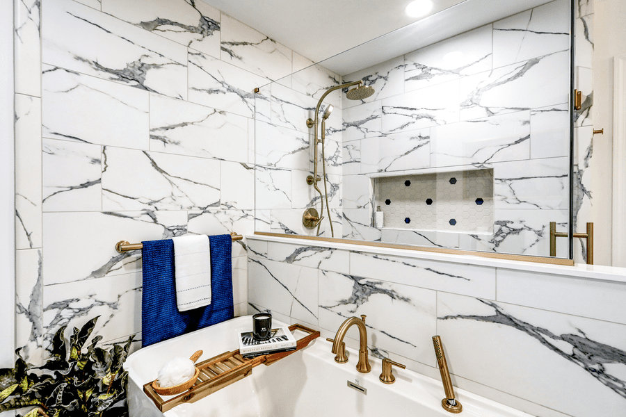 Lancaster Primary Bathroom Remodel with porcelain tile