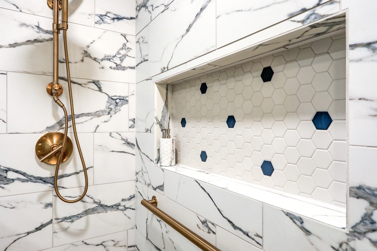 Lancaster Primary Bathroom Remodel with shower niche 