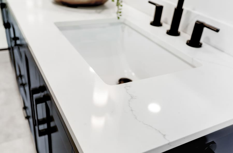 quartz countertop in Lancaster Primary Bathroom Remodel