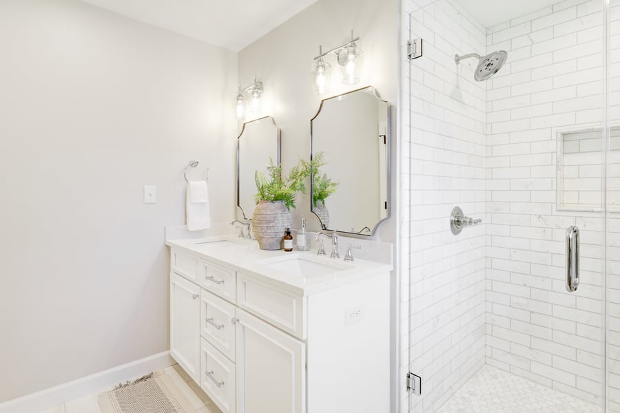 Lititz Master Bathroom Remodel with double vanity and shower