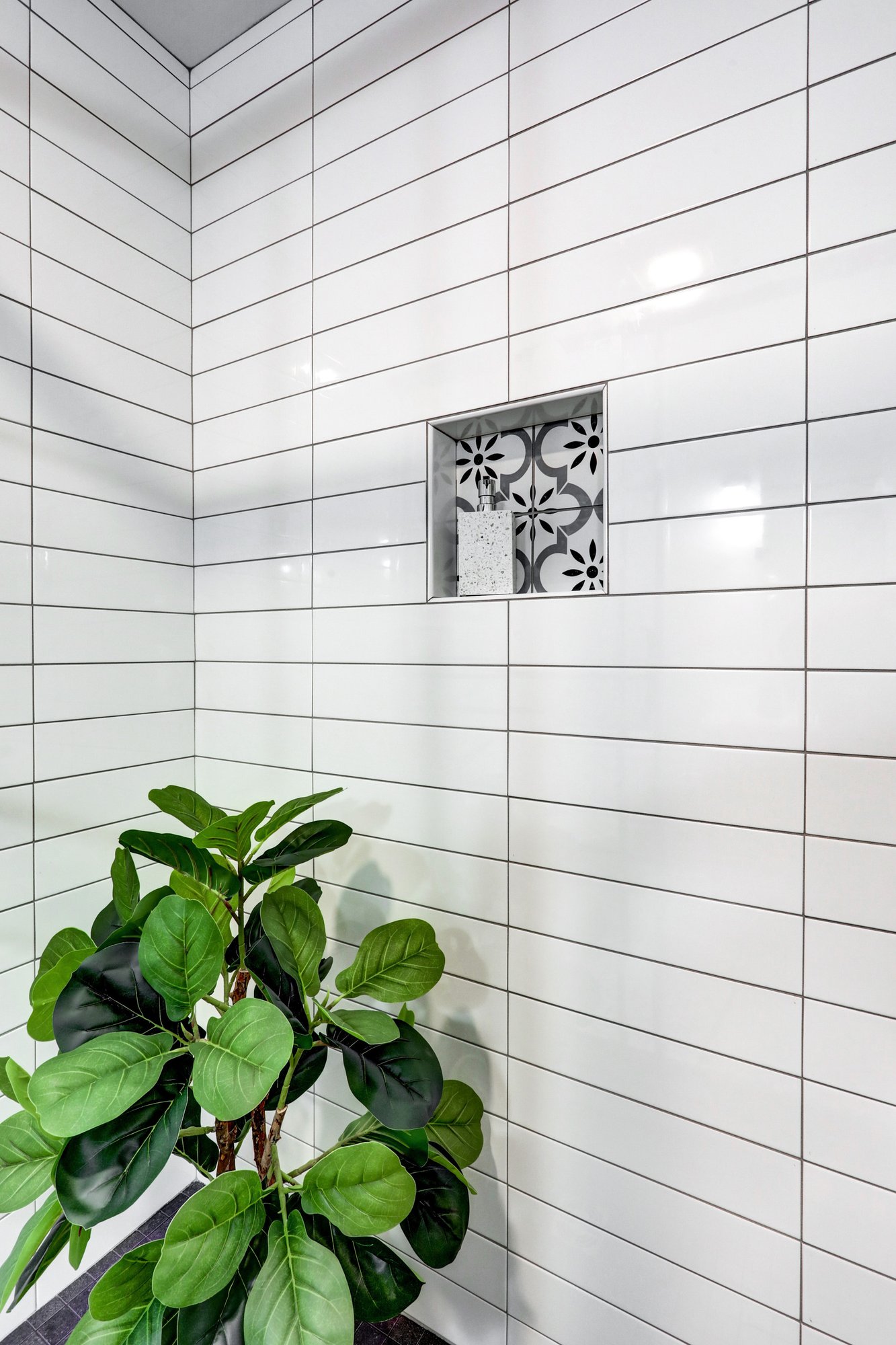 Lancaster Bathroom Remodel with tile shower niche