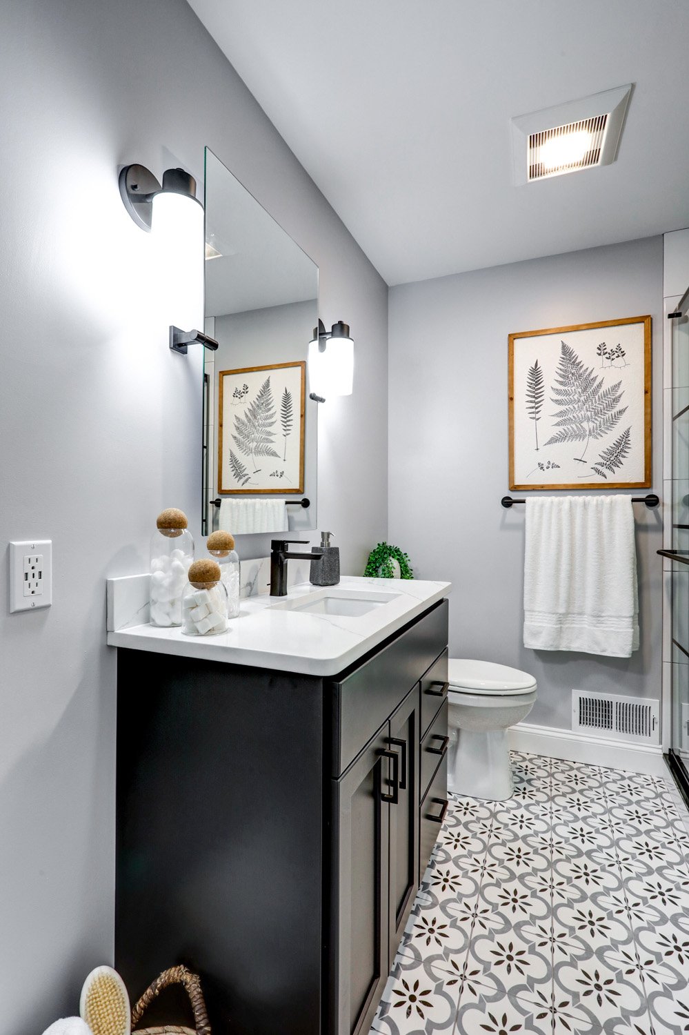 Lancaster Bathroom Remodel with black vanity