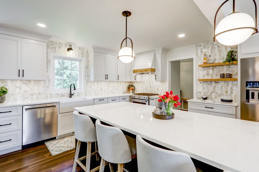 Lititz Kitchen Remodel with quartz countertop and white backsplash