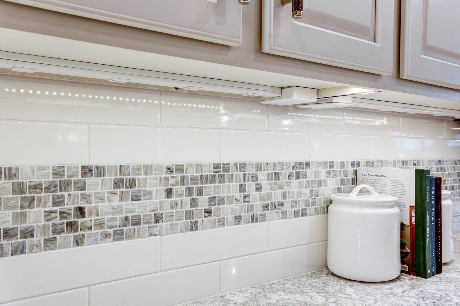 geometric backsplash in Lancaster Kitchen Remodel 