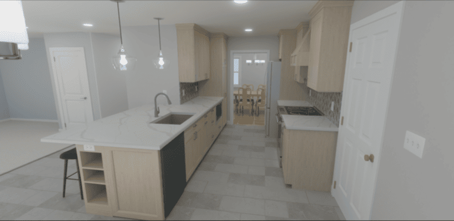 Willow Street kitchen design rendering