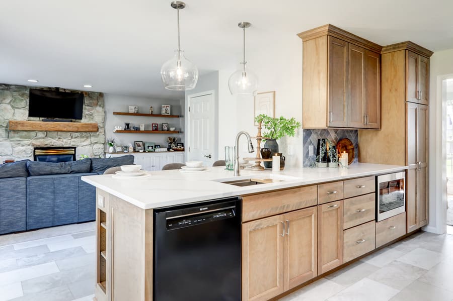 peninsula in Willow Street Kitchen Remodel