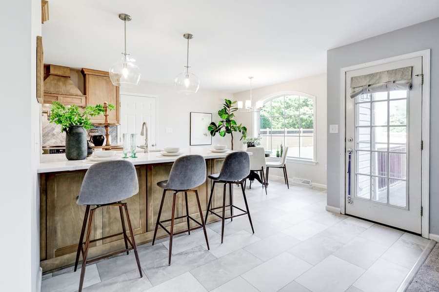 natural light and large windows in Willow Street Kitchen Remodel