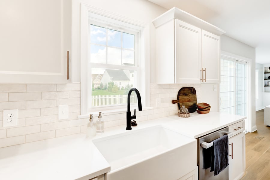farmhouse sink in Landisville kitchen remodel