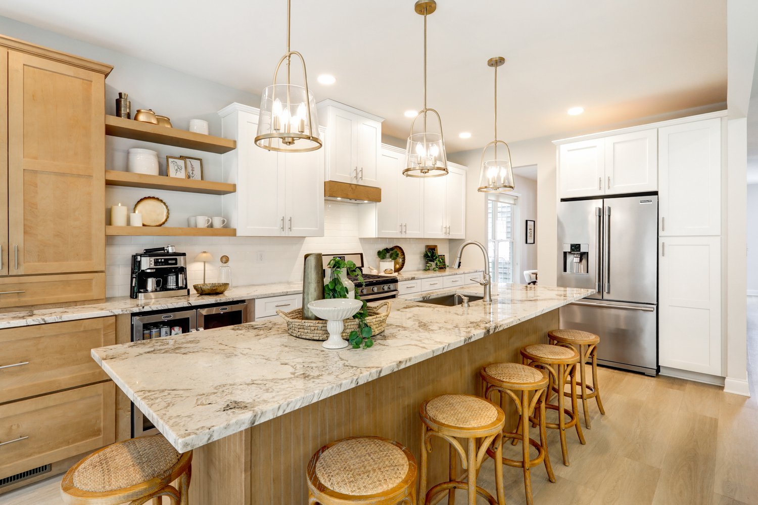 Lancaster Kitchen Remodel with large island with seating