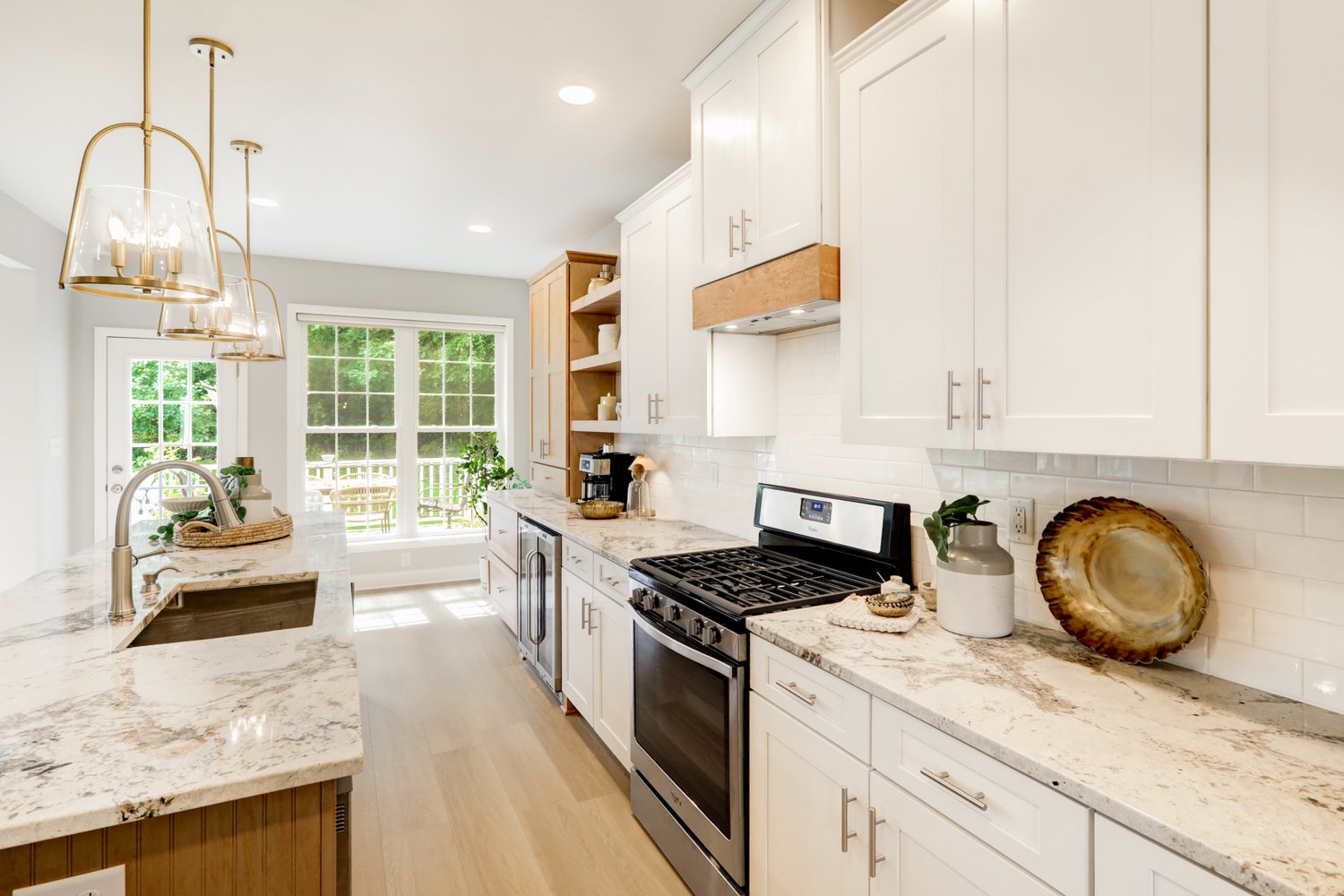 Lancaster Kitchen Remodel with white cabinets and brushed nickel hardware