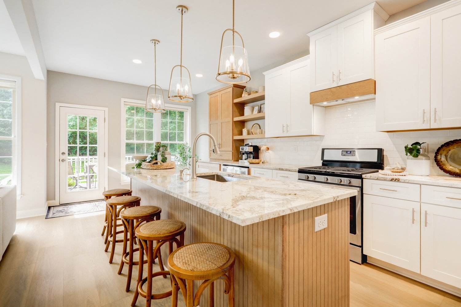 lancaster kitchen remodel with white and brown cabinets 