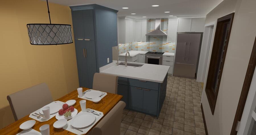 Landisville kitchen remodel design rendering
