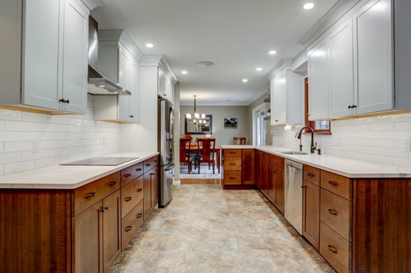 Wood base cabinets in Lancaster kitchen remodel