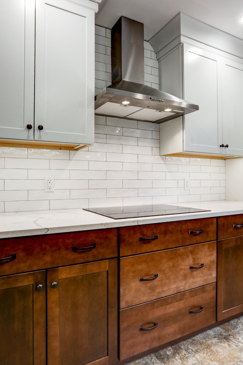 Lancaster Kitchen Remodel with two toned cabinets and stainless steel appliances
