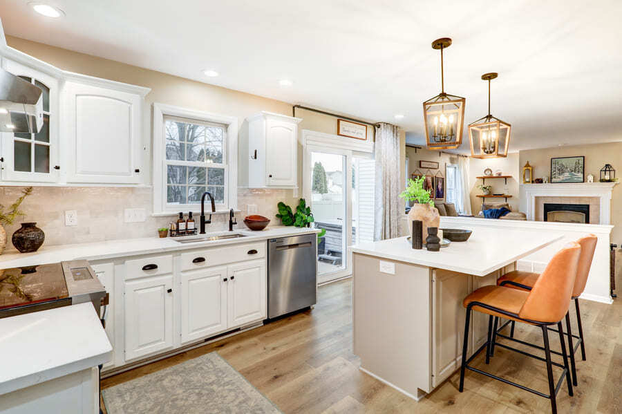 Conestoga Valley Kitchen Remodel with large island with seating