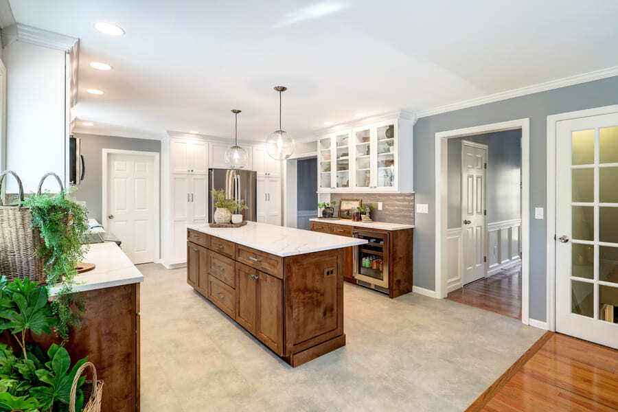 two toned cabinets in Lititz Kitchen Remodel 