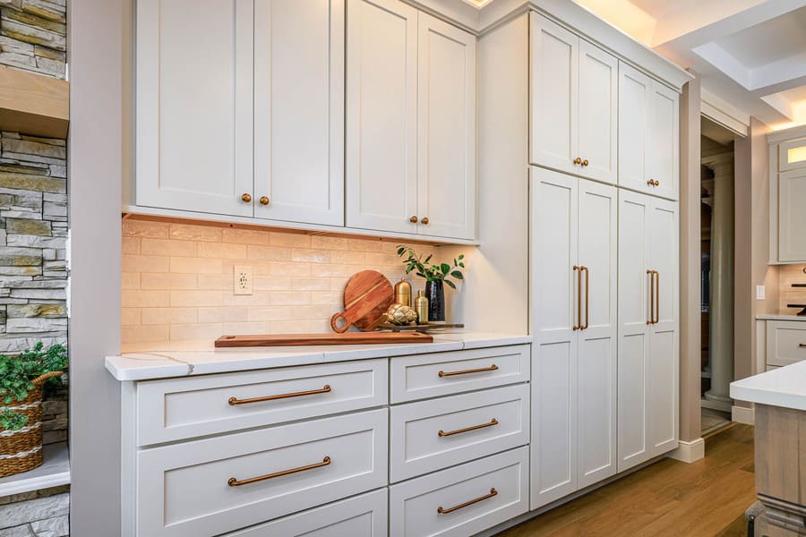 Lititz Kitchen Remodel with white cabinets and prep station
