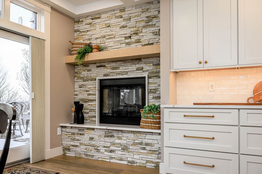 fireplace in Lititz Kitchen Remodel