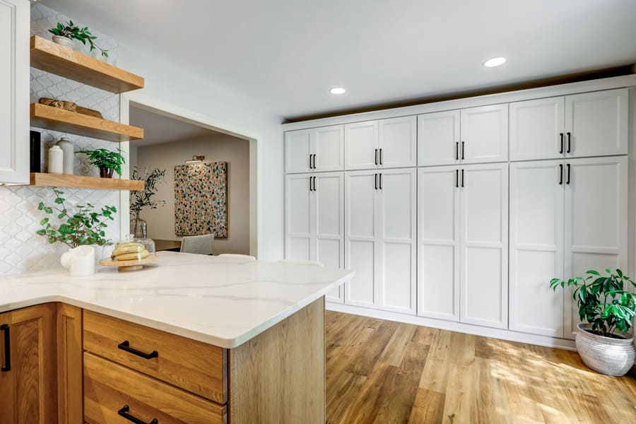 Landisville Kitchen remodel with a wall of floor to ceiling cabinets 