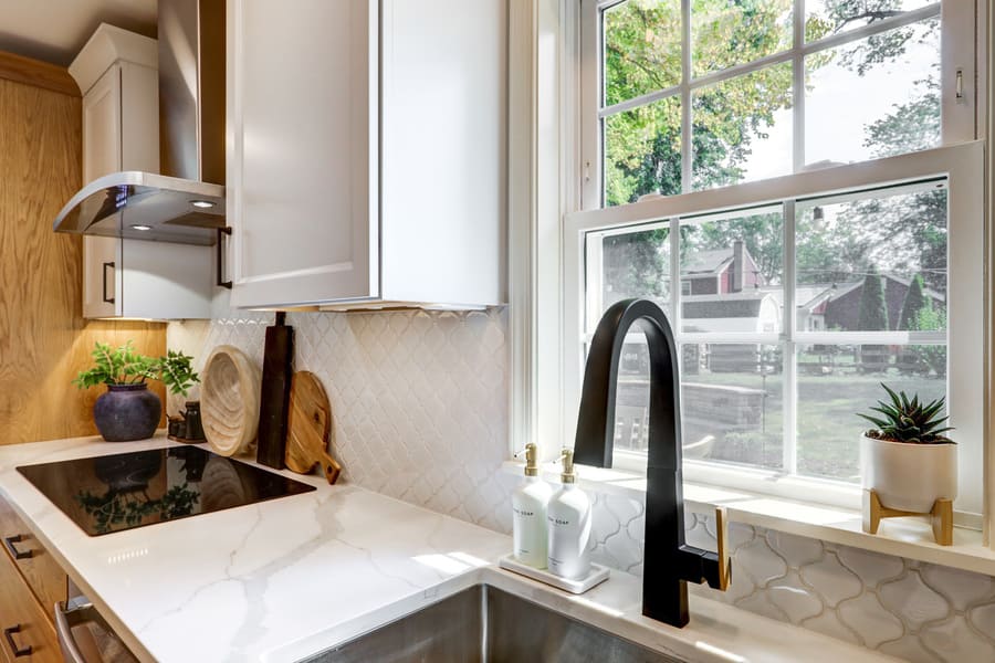 Landisville Kitchen remodel with matte black faucet