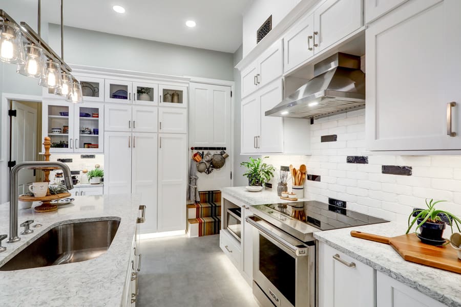 Lancaster kitchen remodel with white cabinets