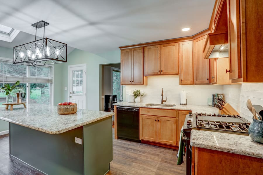 Landisville Kitchen Remodel with brown cabinets