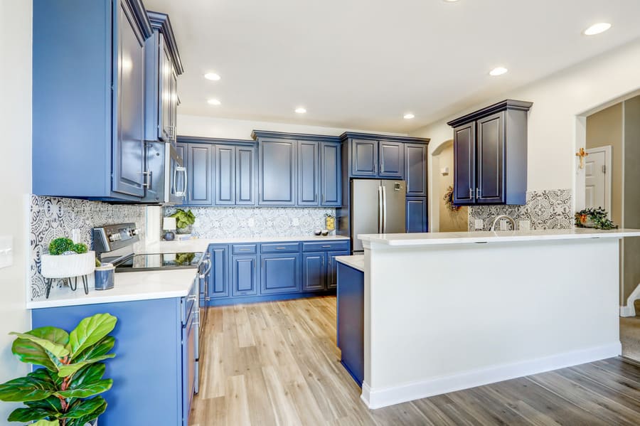 Lancaster Kitchen Remodel with blue cabinets