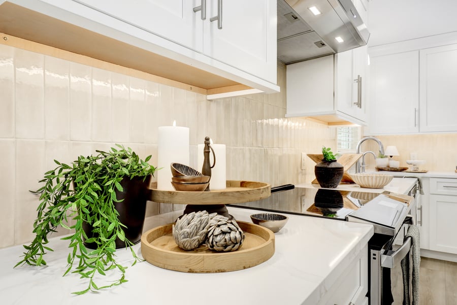 stacked tile backsplash in New Holland Kitchen remodel