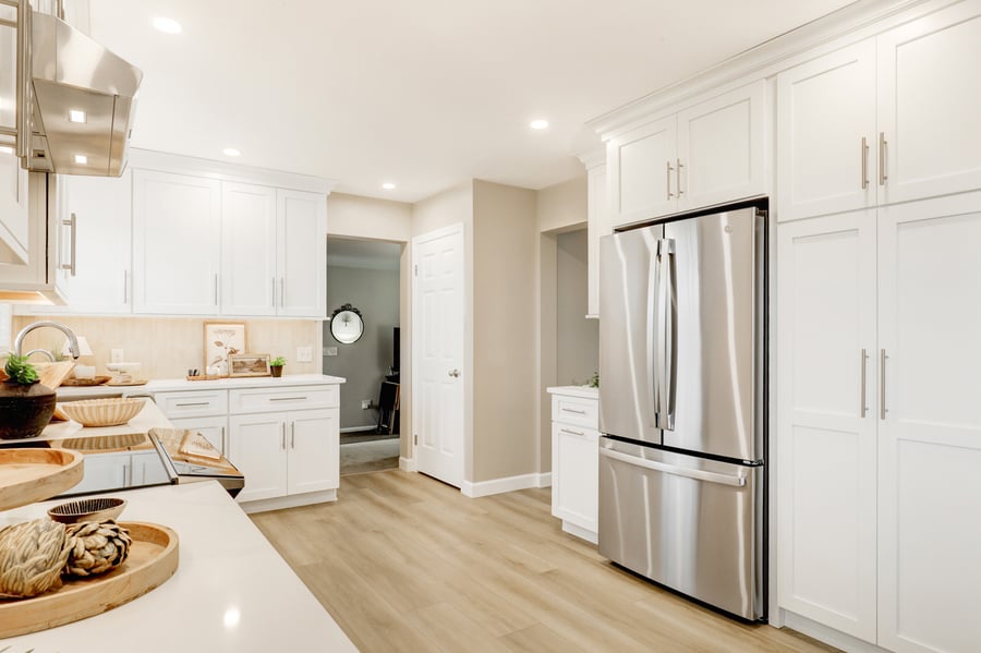 New Holland Kitchen remodel with white cabinets