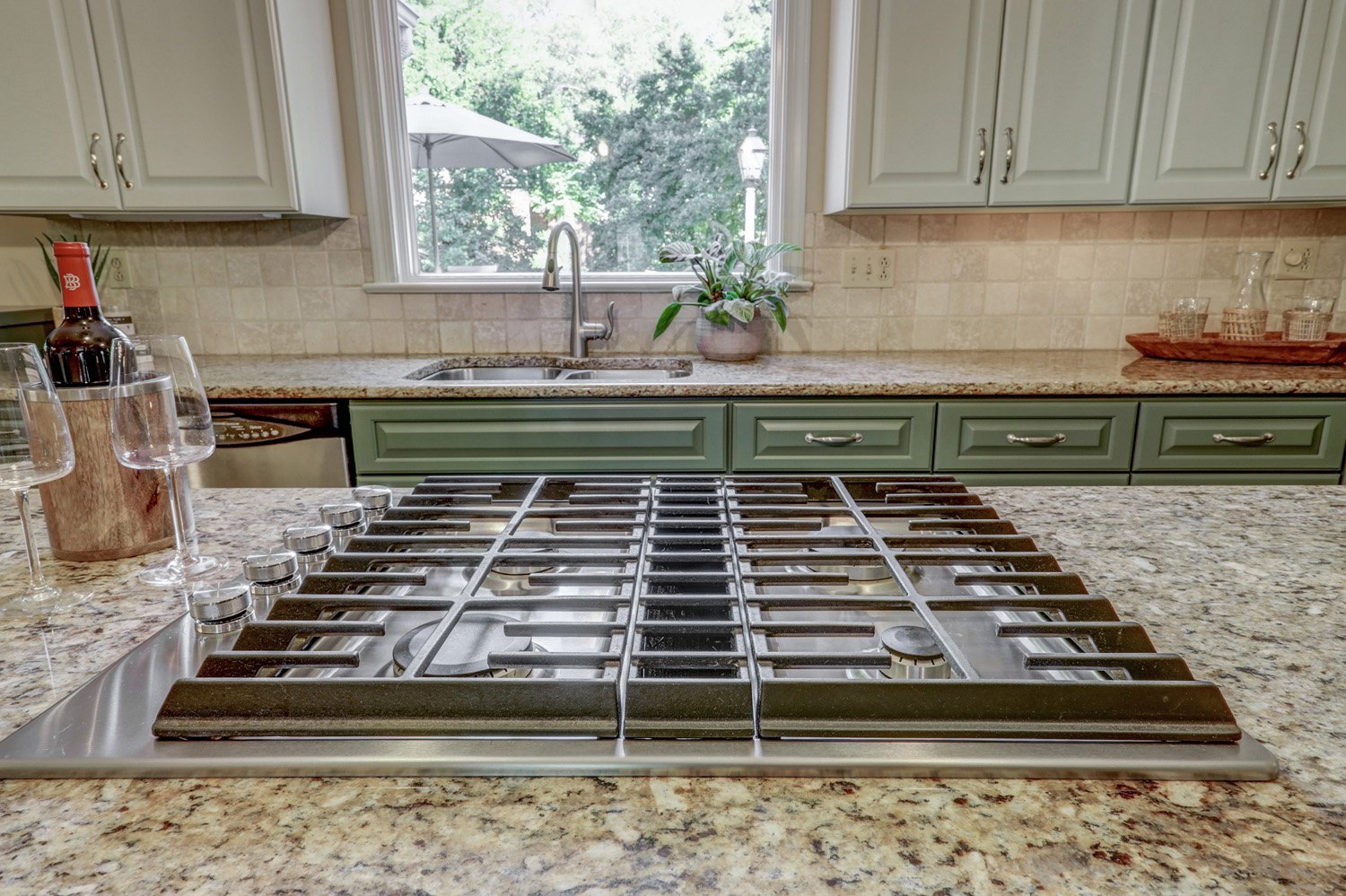stovetop in island in Lancaster Kitchen remodel 