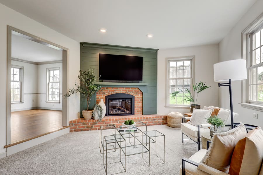 fireplace in Strasburg family room remodel