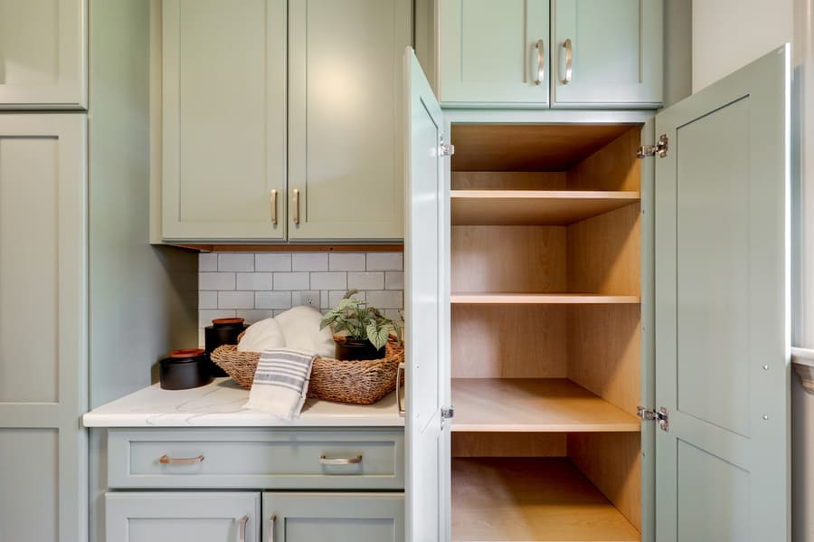 storage cabinets in Strasburg laundry room remodel
