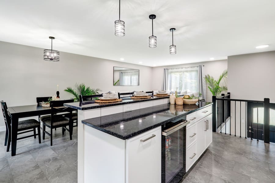 Rohrerstown Kitchen Remodel with island with beverage fridge