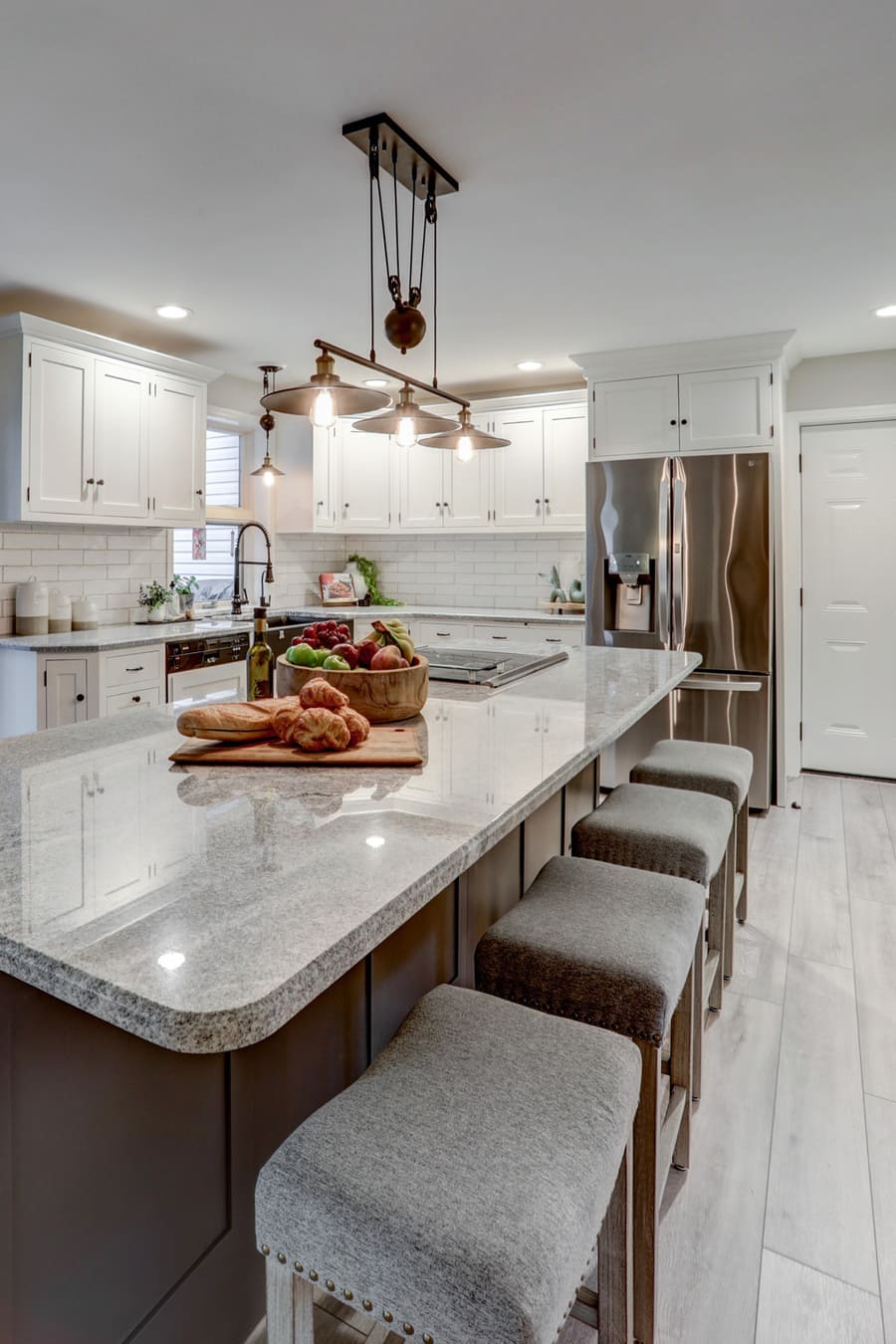 Lancaster Kitchen remodel with large island with seating