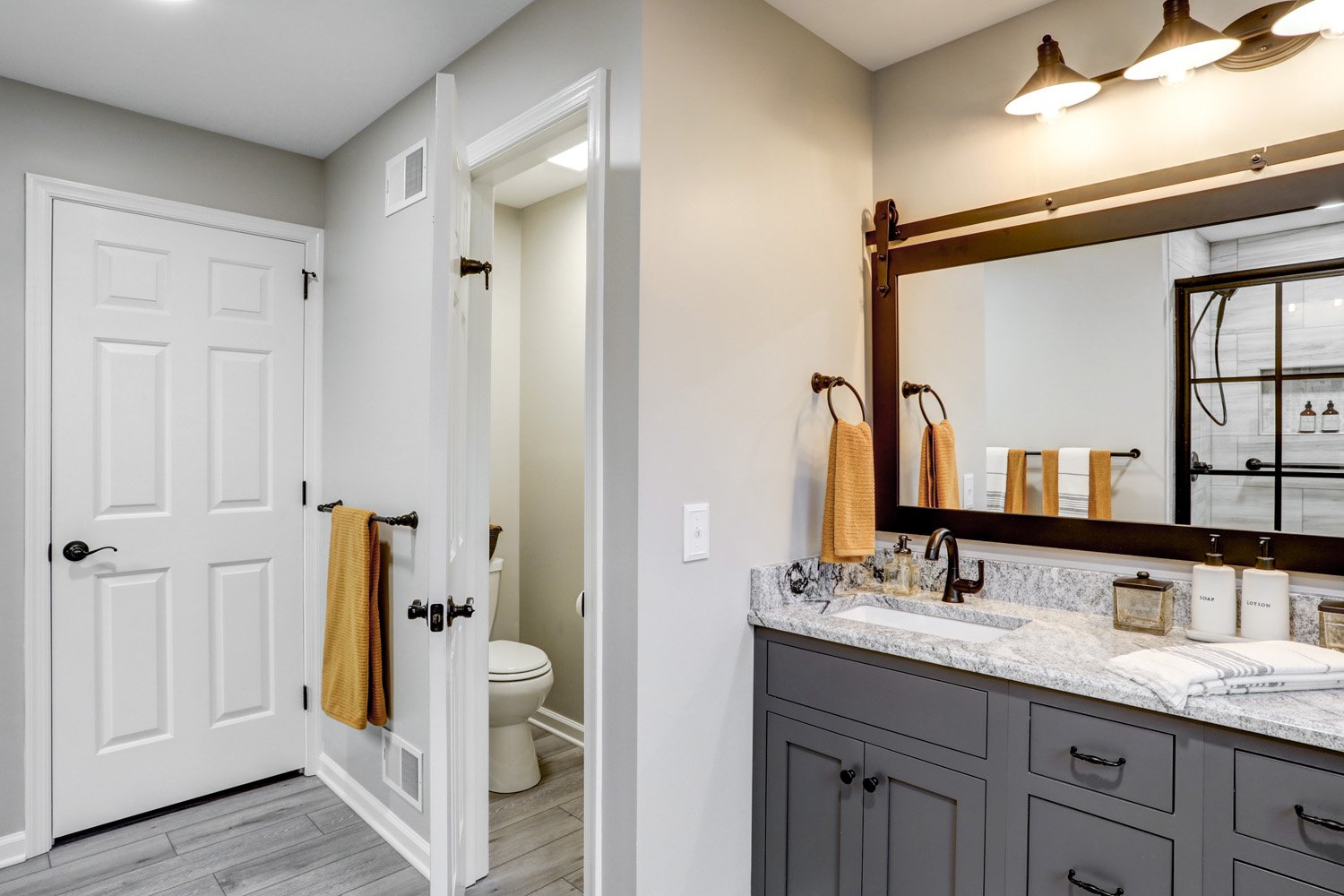 Lancaster Primary Bathroom Remodel with toilet room