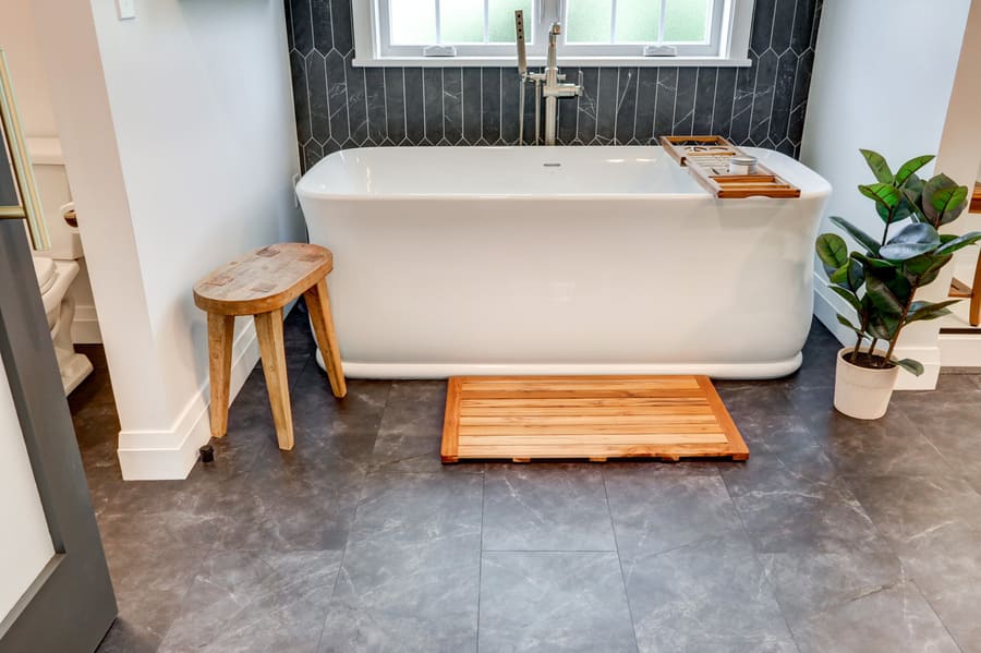 black LVT flooring