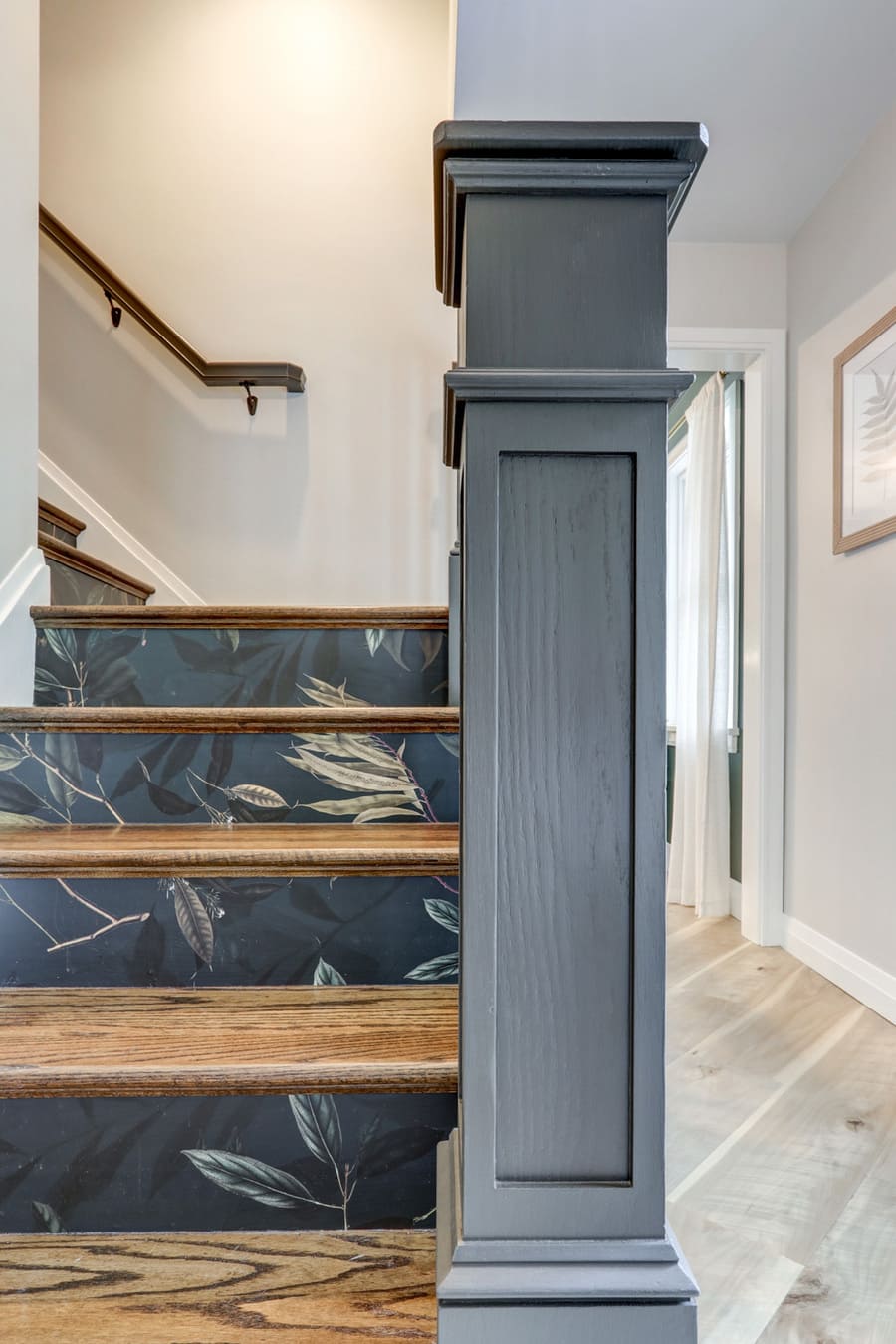 wall paper steps in Lancaster Foyer Remodel