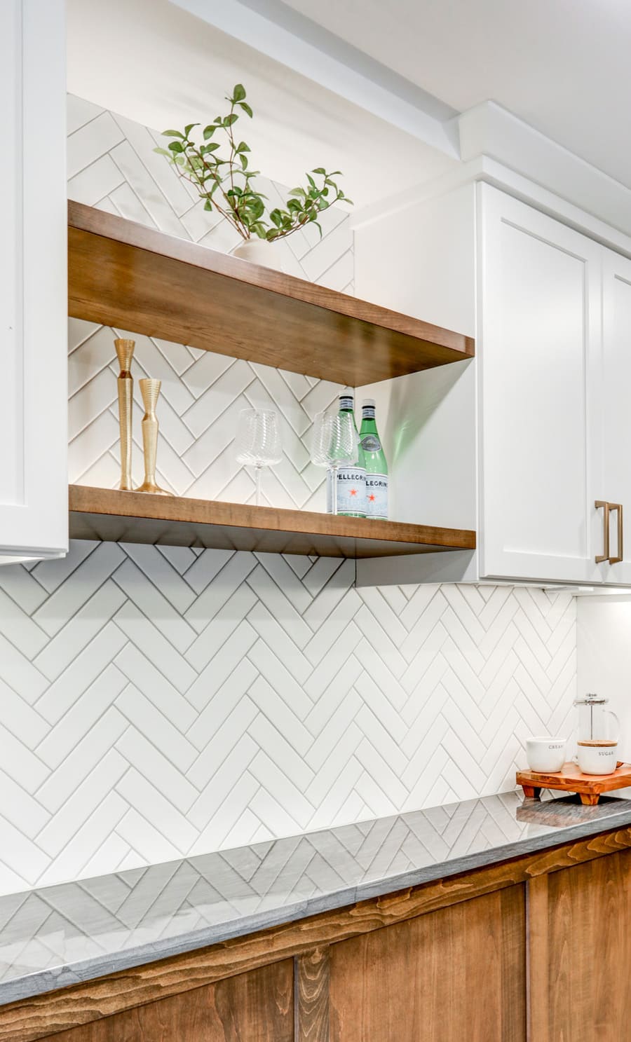 open shelves in Lancaster Kitchen remodel