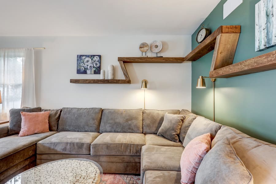 custom built shelves in Lancaster Living room Remodel