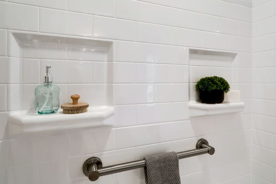 Historic Lancaster Home Bathroom Addition with tile shower niche