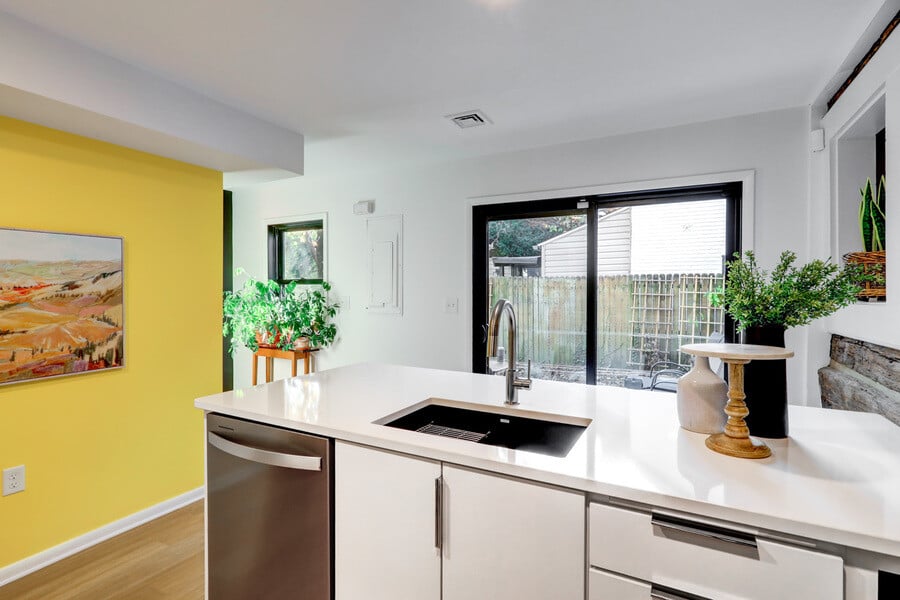 Lancaster Historic Kitchen Remodel with sliding glass doors