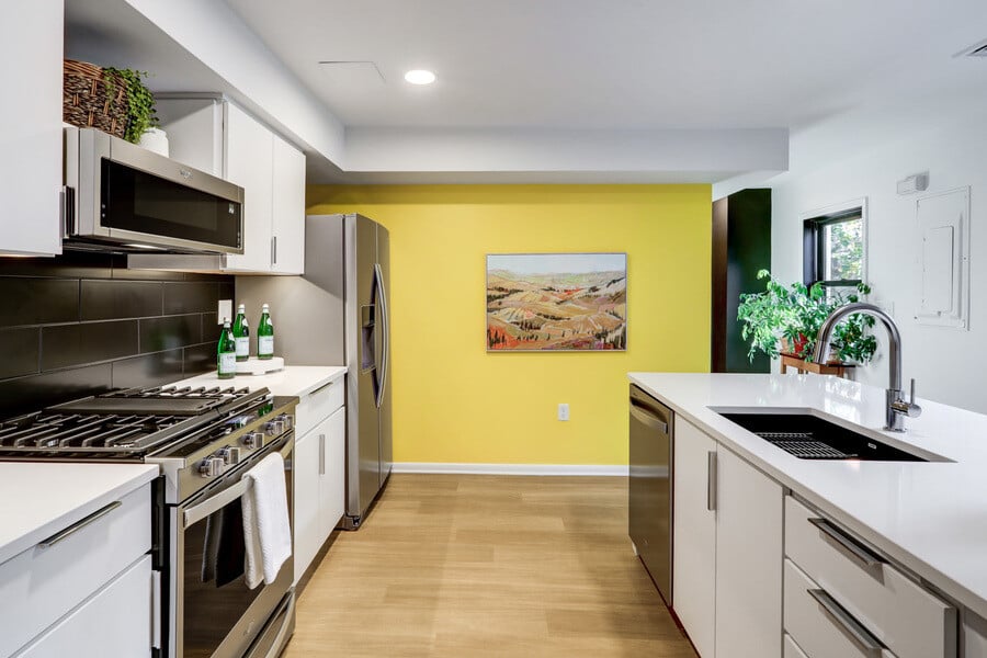 Lancaster Historic Kitchen Remodel with pop of yellow