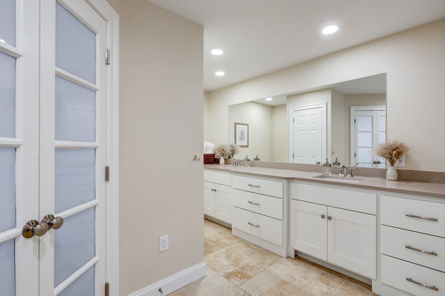 Manheim Bathroom and Closet Addition with french doors from guest bedroom