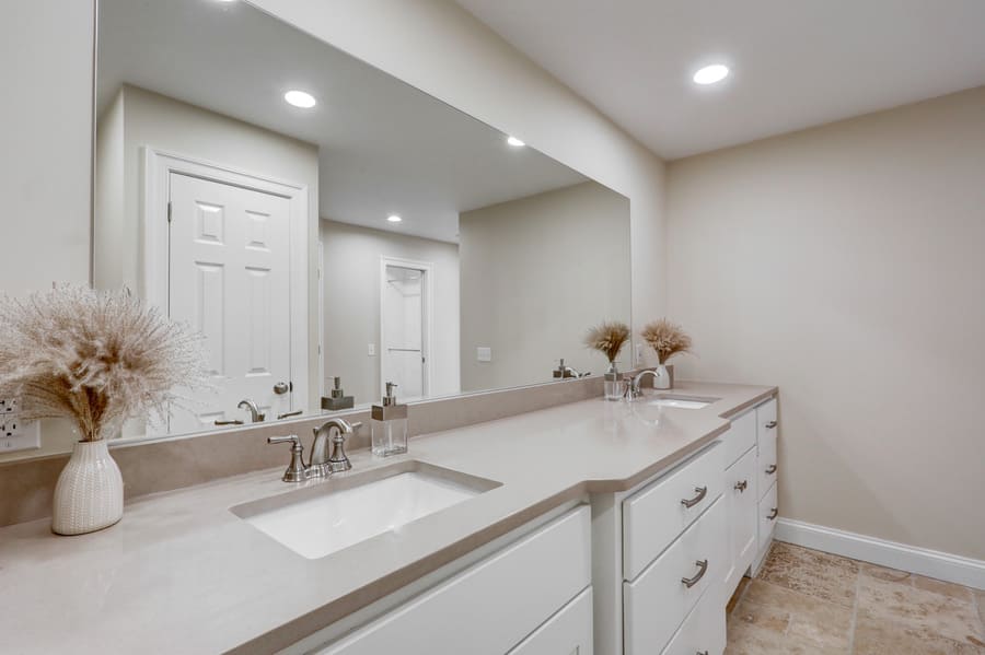Manheim Bathroom and Closet Addition with white cabients